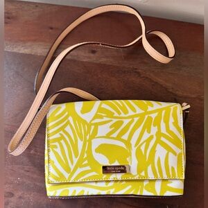 LIMITED EDITION Kate Spade Grant Street Bright Palm Yellow Mini Crossbody Bag
